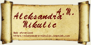 Aleksandra Mikulić vizit kartica